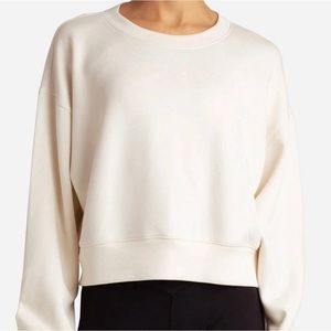 Women's DANSKIN Luxe Crewneck; Color: Birch; Sz. Large